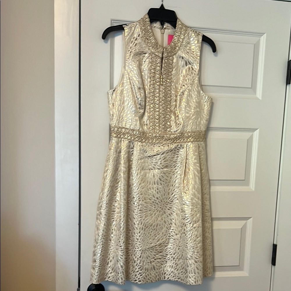 Lilly Pulitzer Gold Textured Mini Dress